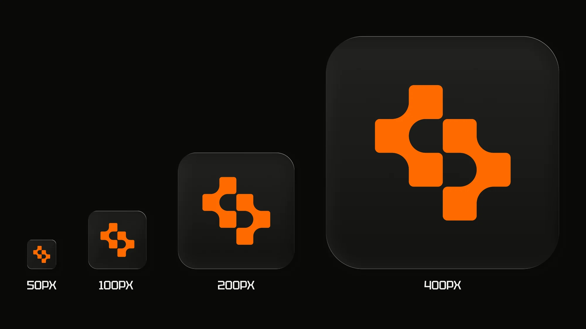 APIMatic mark at 50px, 100px, 200px and 400px