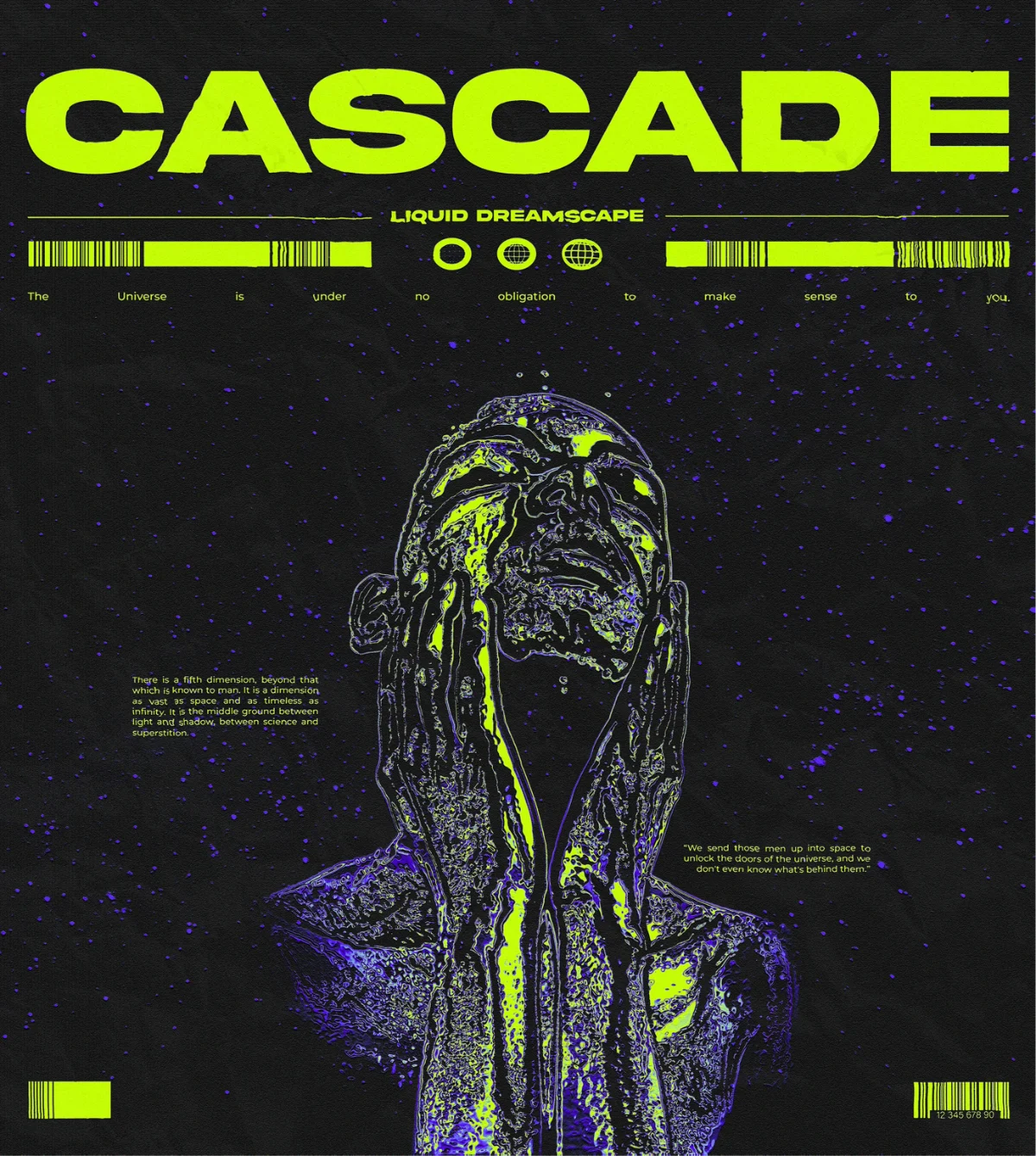 Cascade — liquid chrome figure on black