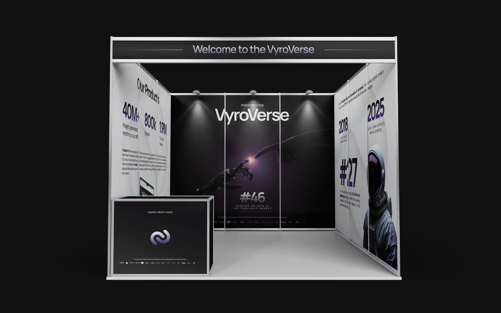 Vyro career fair booth — Welcome to the VyroVerse backdrops
