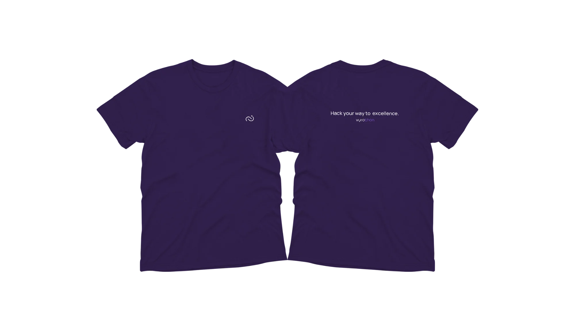 Vyrothon t-shirt front and back in purple
